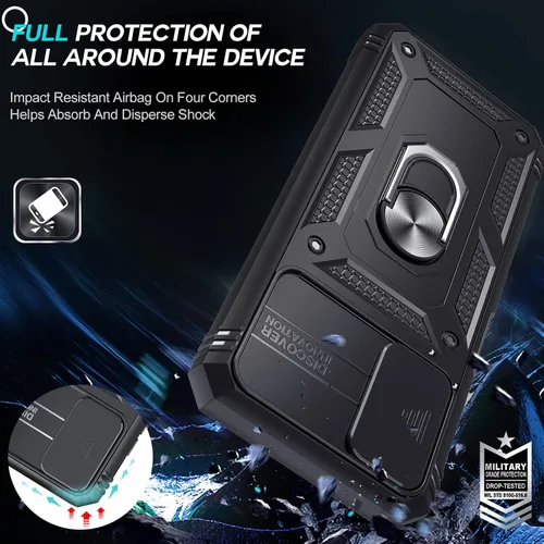 Vista 7 de LeYi Funda compatible con Samsung Galaxy A03s: funda para teléfono Samsung A03s con protector de pantalla [2 paquetes], funda deslizante para cámara