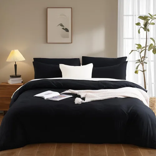 Vista 468 de NEXHOME PRO Funda de edredón Twin XL 100% algodón lavado, transpirable, duradera, texturizada, similar al lino, juego de ropa de cama para el hogar