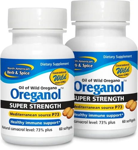 Vista 8 de NORTH AMERICAN HERB & SPICE Super Strength Oreganol P73, 60 cápsulas blandas, apoyo al sistema inmunológico, orégano silvestre vegano y apto