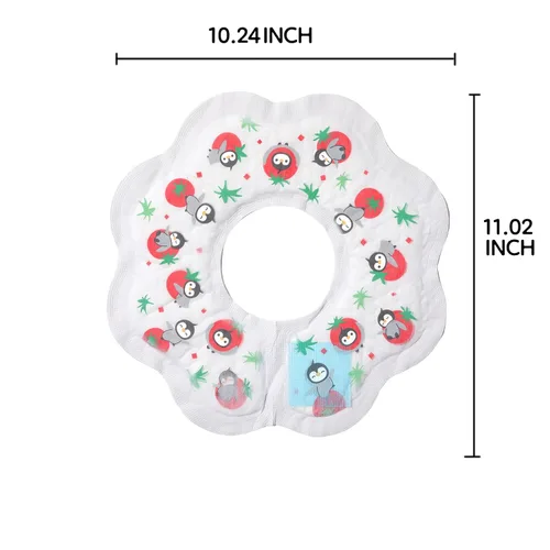 Vista 7 de Baberos desechables para babear, paquete individual de 24 para niños pequeños, ajustables con broches de presión, baberos de bebé de 10.24 x 11.02