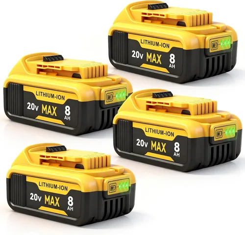 Vista 10 de Paquete de 2 baterías de alta capacidad de 8000 mAh compatibles con DEWALT 20V MAX