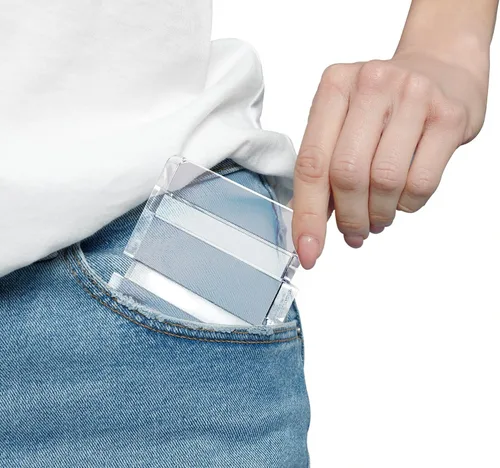 Vista 5 de Teléfono celular cuadrado de acrílico portátil, soporte para tableta de escritorio transparente universal, creativo, accesorio para viajes