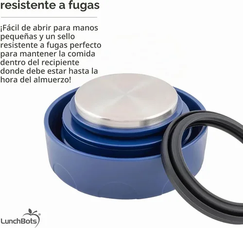 Vista 6 de LunchBots - Tarro de alimentos de acero inoxidable aislado de boca ancha de 16 onzas, color aguamarina