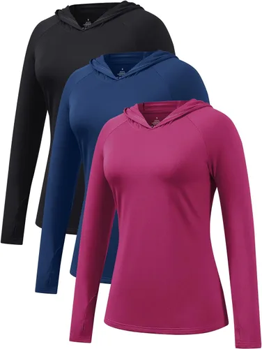 Vista 8 de Camisetas con capucha para mujer, con protección solar, ligeras, para pesca