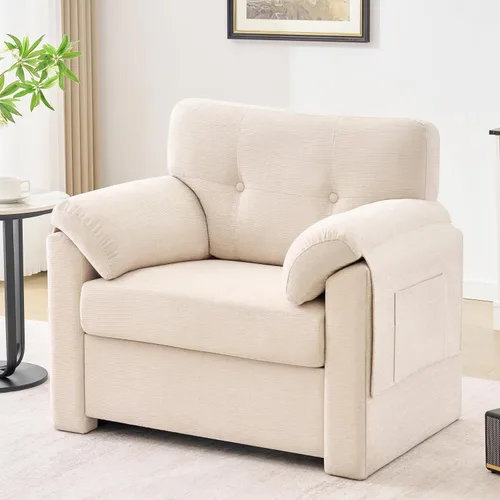 Vista 15 de Howjoe Sillón Extragrande de Chenilla, Sillas de Acento de 38.6 Pulgadas de Ancho para Sala de Estar y Dormitorio Silla de Descanso Moderna, Silla