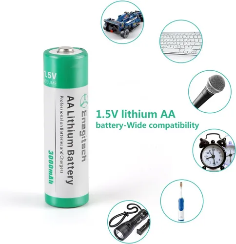 Vista 7 de Enegitech Batería de litio AA, batería de litio doble A de 1.5 V para cámara Blink al aire libre, bloqueo inteligente, cámara de sendero, linterna