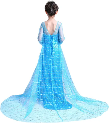 Vista 2 de reliparty Disfraz de princesa de nieve para niñas, azul
