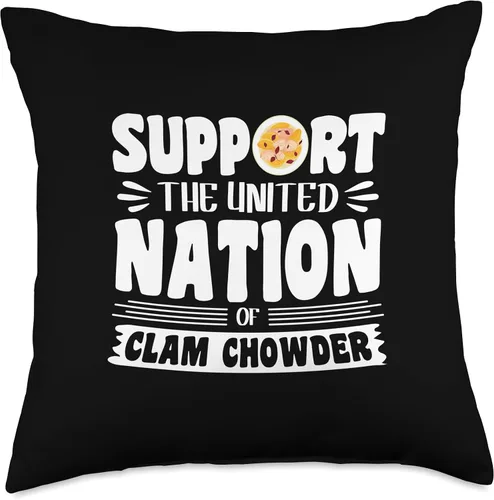 Vista 4 de Support the united nation of Clam Chowder Throw Pillow