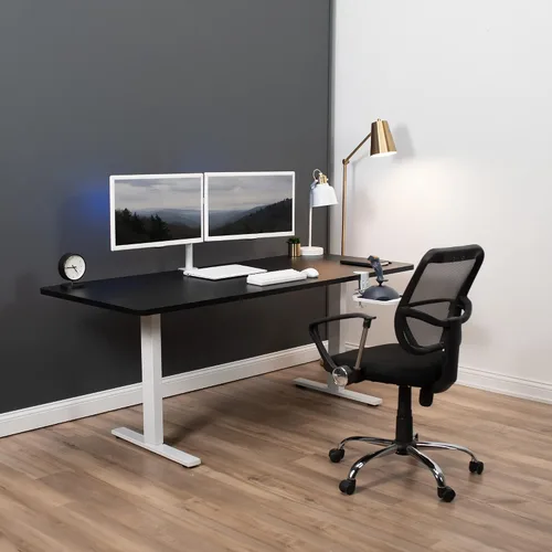 Vista 7 de VIVO Plataforma Soporte para Alfombrilla de Ratón de Madera con Abrazadera, Bandeja Giratoria 360° Ajustable Bajo el Escritorio, Accesorio