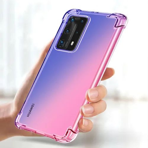 Vista 5 de Funda para Huawei P40 Pro 5G ELS-N04 ELS-NX9 Linda funda para niñas y mujeres, degradado, delgada, antiarañazos, suave TPU, funda protectora a