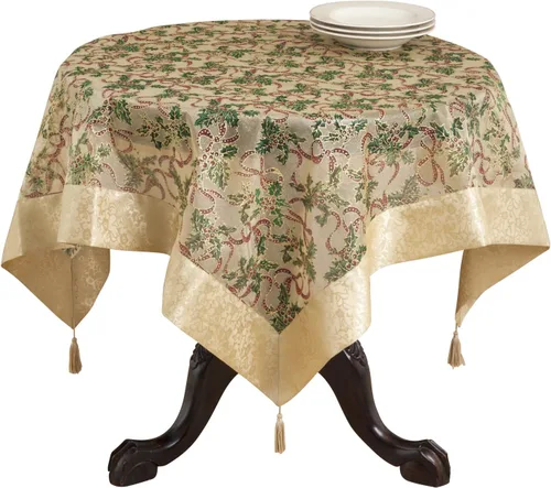 Vista 5 de SARO LIFESTYLE XJ378.GL1420B Golden Collection - Mantel individual de Navidad (4 unidades), 14 x 20 pulgadas, dorado