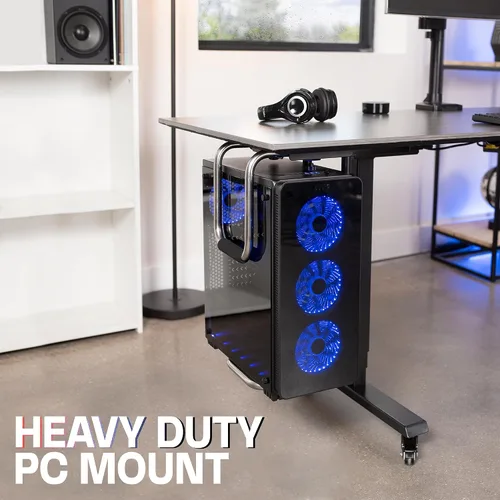 Vista 2 de Vivo (MOUNT-PC04A) - Montura de PC ajustable para debajo del escritorio, resistente, soporte para CPU de computadora, soporta hasta 66 lbs