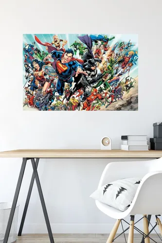 Vista 4 de Trends International DC Comics-Justice League - Póster de pared de grupo renacimiento, 22.375 x 34 pulgadas, versión sin marco, dormitorio