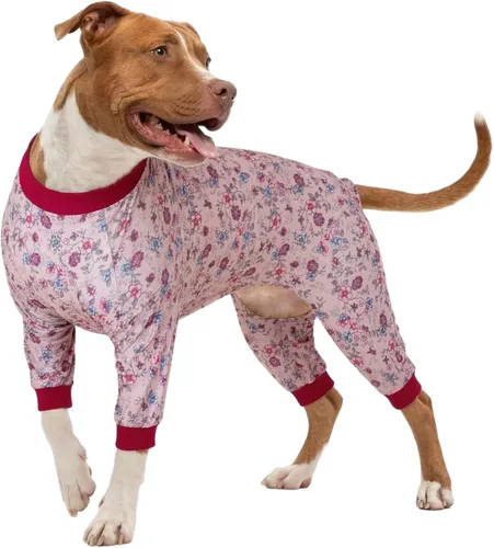 Vista 11 de LovinPet Pijama de perro gordo para perros medianos, camisa para aliviar la ansiedad de las mascotas, camisa de protección solar, tela elástica Negro