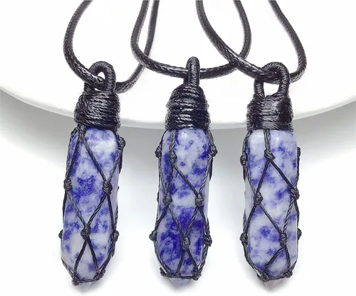 Vista 14 de EDEN'S CALL Hexagonal Crystal Point Pendant Necklace for Unisex Adjustable Dainty Natural Stone Pendulum Amulet for Good Luck
