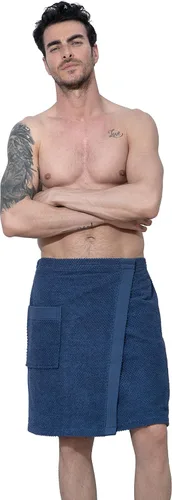 Vista 7 de Men’s Spa Bath Terry Towel Wrap Robe - 100% Turkish Cotton Body Shower Wrap with Adjustable Closure - OEKO-TEX® Certified