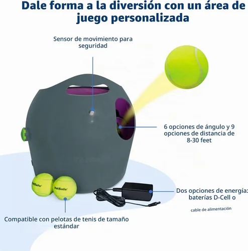 Vista 3 de PetSafe Lanzador Automático de Bolas - Juego Interactivo de Búsqueda - Entrenamiento de Búsqueda Sin Manos - Rango Ajustable - Incluye Bolas