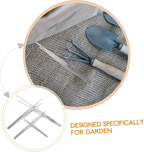 Vista 5 de 4 pinzas de acero inoxidable para jardinería suculenta, puntas curvas y rectas para proyectos de cuidado de plantas de precisión y herramientas
