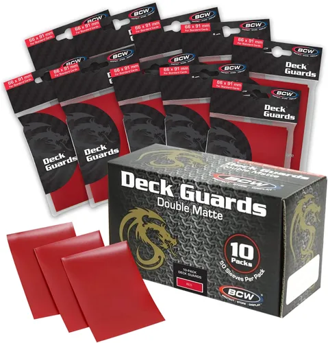 Vista 10 de BCW Deck Guard - Fundas dobles mate para tarjetas, caja de 500 unidades (10 paquetes de 50 fundas), sin ácidos, sin PVC, se adapta a tarjetas