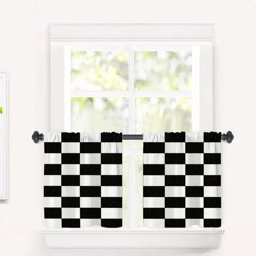 Vista 179 de Cortinas opacas de poliéster multicapa marrón con diseño de bosque natural, 2 unidades, 26 x 24 pulgadas