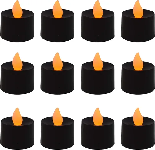Vista 12 de LumaBase Velas de té a pilas, color morado, juego de 12 Púrpura