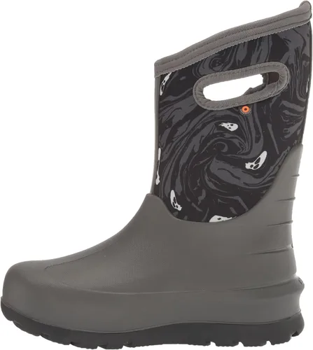 Vista 8 de BOGS Neo Classic - Botas de lluvia unisex para niños, Estampado espeluznante - Gris, 11 niño pequeño