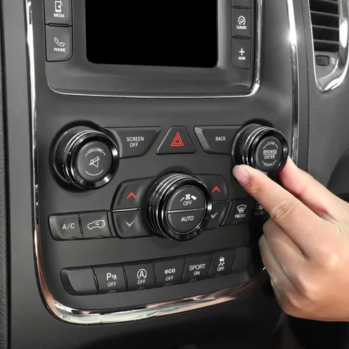Vista 7 de para Challenger Cubierta de Mando de AC/Radio para Dodge Charger 2011+/Challenger 2015+/RAM 2012-2017/Durango 2016-2022/Chrysler 300C 2011+ Negro