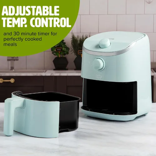 Vista 3 de Tasty Freidora de aire personal, comidas más saludables en minutos, control de temperatura ajustable de hasta 400 °F, diseño fácil de usar, cesta