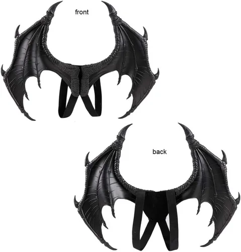 Vista 3 de WISREMT 3 piezas de accesorios de cosplay de dragón, máscara de cola de ala, decoración de fiesta de disfraces