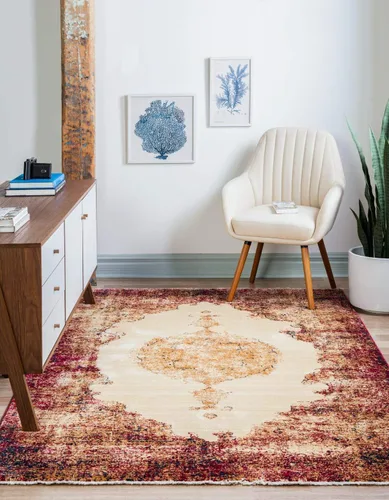 Vista 10 de Unique Loom Dorchester Collection - Alfombra rectangular de 4 pies 1 pulgada x 6 pies 1 pulgada, color beige y negro