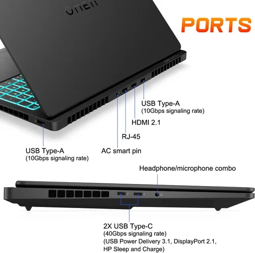 Vista 9 de Laptop para juegos HP OMEN 16 MAX RTX 5070 Ti AMD Ryzen AI 9 HX 375 240Hz