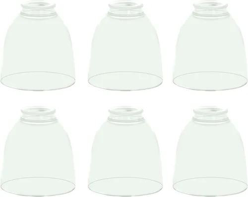 Vista 9 de Paquete de 3 repuestos de pantalla de vidrio ámbar transparente, cubiertas de luz de ventilador de techo, globos de vidrio para candelabros