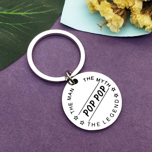 Vista 4 de Vadaka Regalo para el día del padre, divertido llavero de regalo para papá, abuelo, de hija, hijo, hombre, regalo de cumpleaños, joyería
