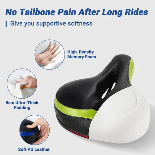 Vista 2 de TONBUX Wide Bike Seat for for Men & Women, 6cm Padding Comfortable Peloton Bike Seat Cushion, Large Bicycle Seat for Peloton Bikes, Stationary