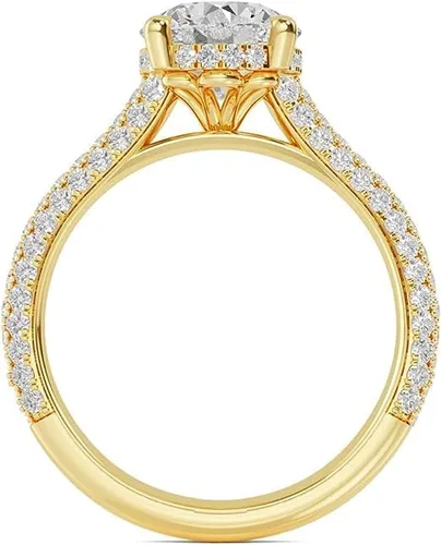 Vista 5 de Anillo de compromiso de diamantes creados en laboratorio de cuatro puntas con certificación IGI de 2.23 quilates redondo blanco de excelente corte