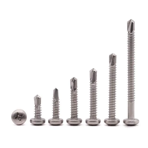 Vista 5 de Tornillos autoperforantes de cabeza plana #10 x 1/2" (100 piezas) para metal, Phillips Drive Autoperforantes, Tornillos Tek de chapa, acero plateado
