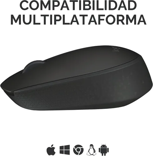 Vista 4 de Logitech M170 ratón inalámbrico para PC, Mac, portátil, 2.4 GHz con receptor USB Mini, seguimiento óptico, vida útil de la batería de 12 meses
