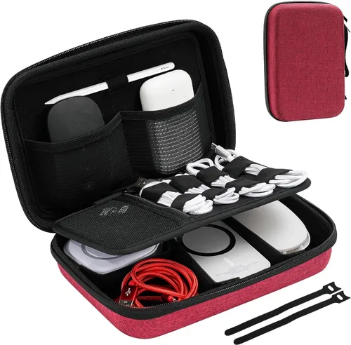 Vista 14 de ProCase Estuche organizador electrónico de viaje duro para MacBook Adaptador de corriente Cargadores Cables Power Bank Apple Magic Mouse Apple