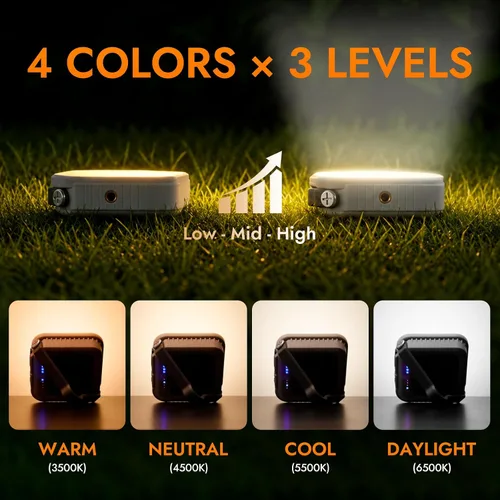 Vista 6 de WARSUN Linterna solar recargable, linterna LED de campamento de 1000 lúmenes, luz esencial de campamento, linterna de emergencia portátil de larga