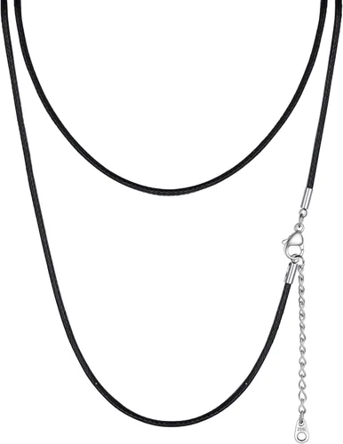 Vista 35 de PROSTEEL Collar de cuero impermeable para hombre, 0.079 in/0.118 in, 16 a 30 pulgadas, con cierre de acero inoxidable, cadena de bricolaje