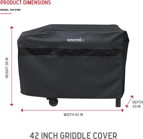 Vista 2 de Nexgrill - Funda de parrilla de 42 pulgadas, cubierta plana resistente al agua de servicio pesado con correa ajustable y ventilación, protección