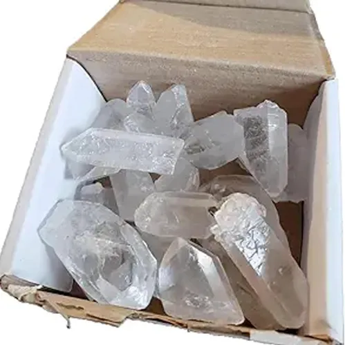 Vista 4 de Conjunto de 12 a 15 cristales de cuarzo directos de mina de cristalesMás de 3 libras