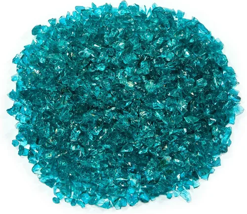 Vista 5 de TWINKLING Brillantina de piedra de grava de vidrio de fuego de alto brillo, vidrio roto, chips de gemas de fuego, vidrio triturado para hogueras
