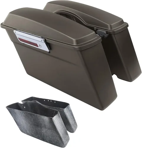 Vista 18 de Alforjas rígidas TCMT con maletero y llaves de cierre para Harley Touring Road King Road Street Glide Ultra Classic FLHT FLHR FLHX 1994-2013