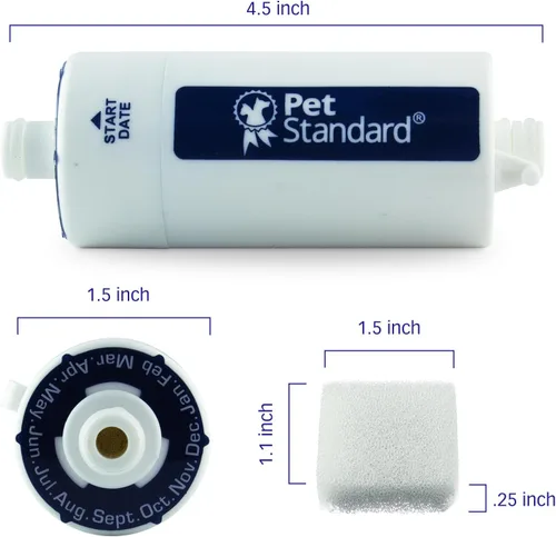 Vista 2 de PET STANDARD Filtro de agua de repuesto y esponjas de prefiltro compatibles con la fuente de agua CATCARE para gatos, paquete de 2