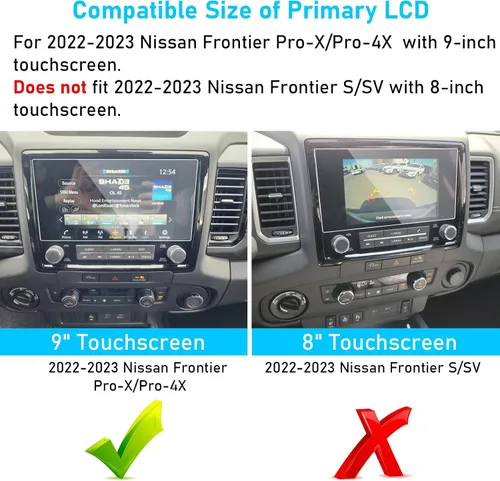 Vista 2 de TTCR-II Protector de pantalla compatible con Nissan Frontier 2022-2024 de 9 pulgadas, para Frontier Pro-x/Pro-4x 2022-2024 Protector de pantalla