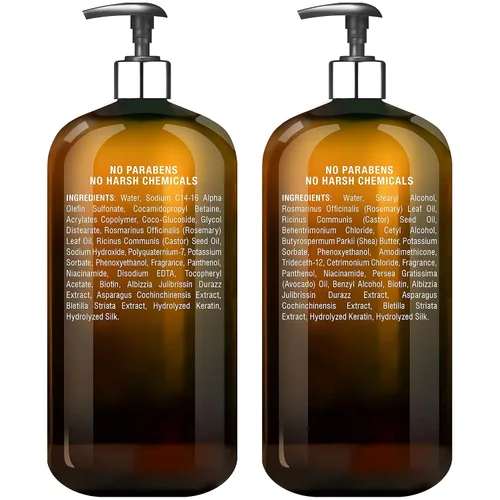 Vista 5 de Majestic Pure Biotina con DHT Blocker Complex Champú y Acondicionador Set (16 oz cada uno) y Acondicionador de Biotina (16 oz) Bundle