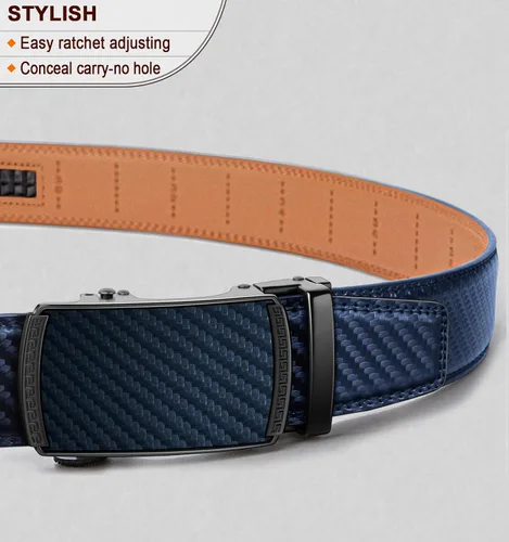 Vista 2 de BULLIANT - Cinturón con diseño de trinquete deslizante para hombre, para usar con pantalón de vestir y camisa Oxford, ajustable a medida