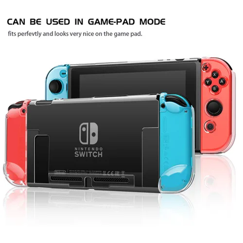 Vista 5 de Dockable Clear Case for Nintendo Switch, VANJUNN 3 in 1 Protective Case Cover for Nintendo Switch and Joy-Con Controller with Clear Grip Cover
