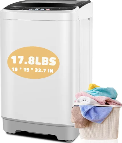 Vista 10 de Nictemaw Lavadora portátil, lavadora portátil de 17.8 libras, 2.4 pies cúbicos compacta lavadora y secadora combinada con bomba de drenaje, 10